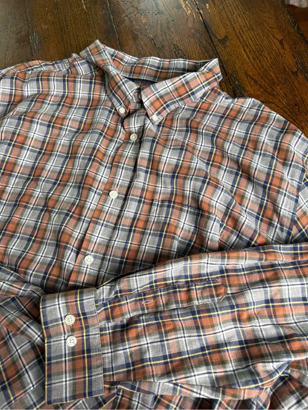 Classic Men's Brown Button-Down Plaid Shirt - 3XB